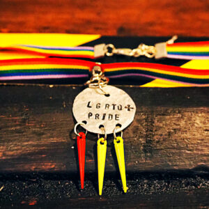 Sophie's favourite make on the stall is her LGTBQ+ rainbow chocker