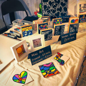 Art by Maria at the Lazy Sunday Club at the LTB Showrooms, Coventry.